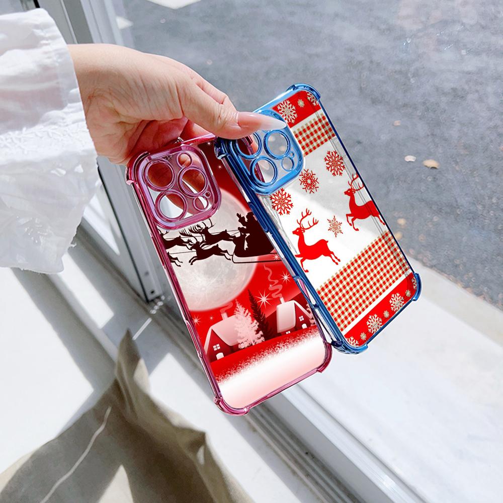 Чехлы для телефонов Ae112 Merry Christmas art из гальванизированного ТПУ для Xiaomi 11 Lite 5G Redmi Note 13 11 Pro 12C 9S 14C Huawei P40 с защитой на четыре угла