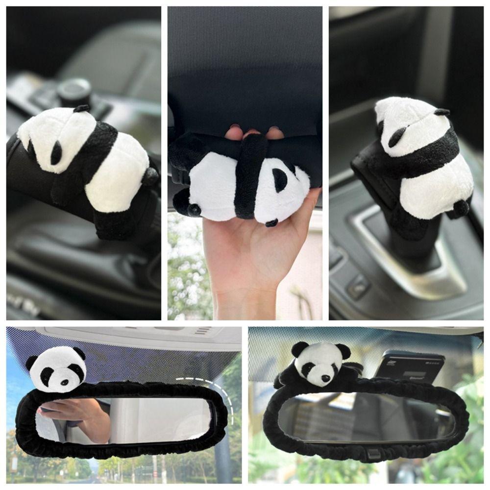 Чехол для автомобиля, чехол для переключения передач, кукла-панда, чехол для зеркала заднего вида, автомобильный Стайлинг