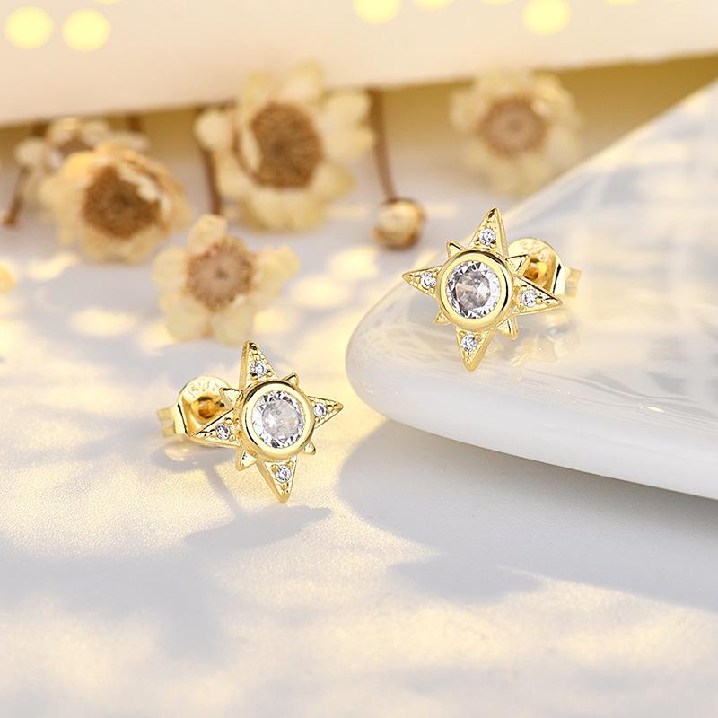 New 925 Sterling Silver High Quality Zircon Stud Earrings for Women Exquisite Student Girlfriend Jewelry Accessories Wedding