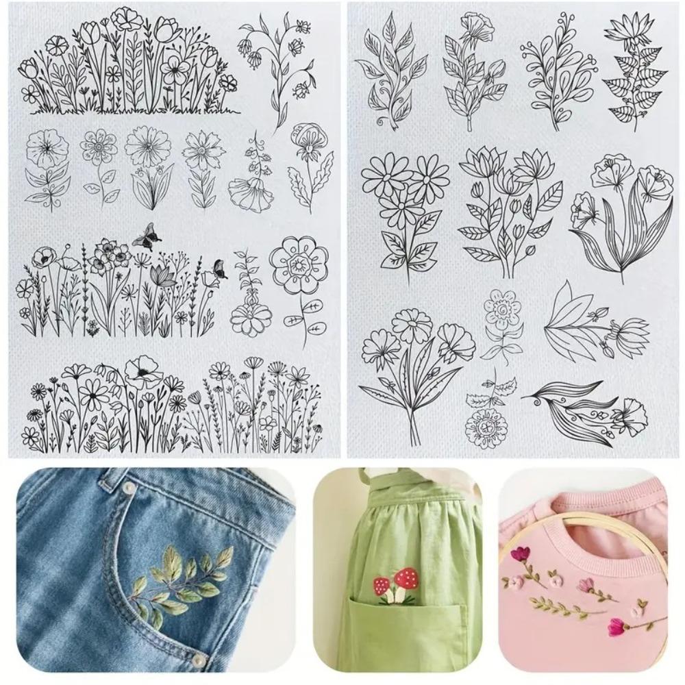 2 листа вышивки ручной работы водорастворимые узоры вышивки водорастворимый стабилизатор для начинающих