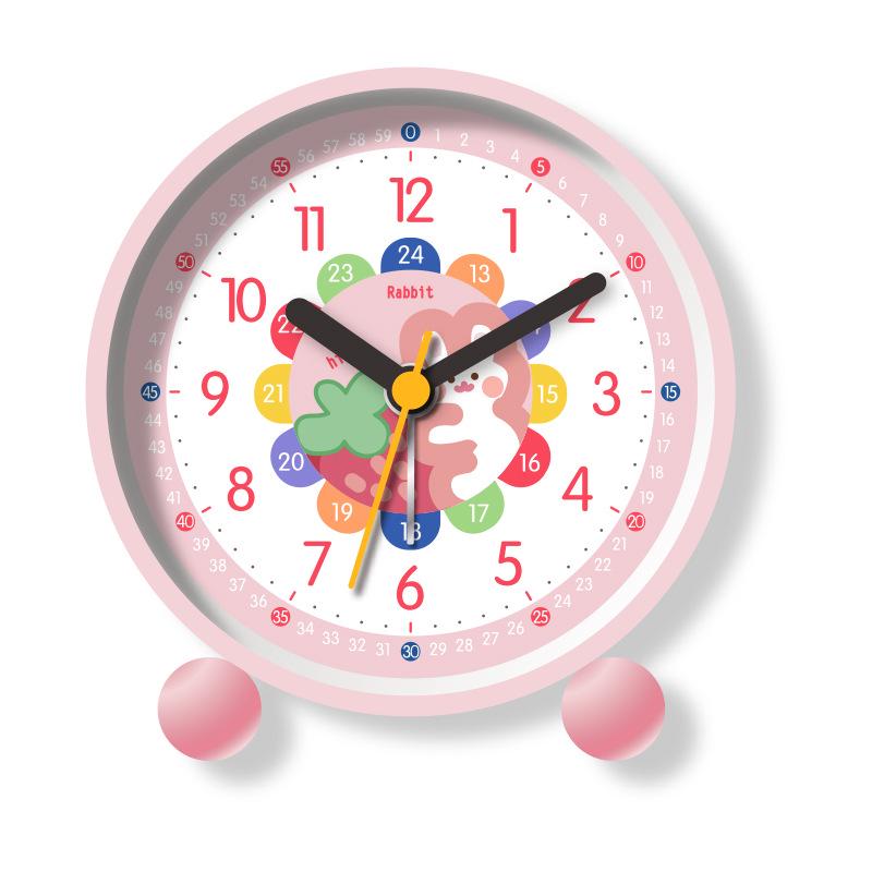 Бесшумный детский будильник с ночником - Мультяшный дизайн для спален и общежитий