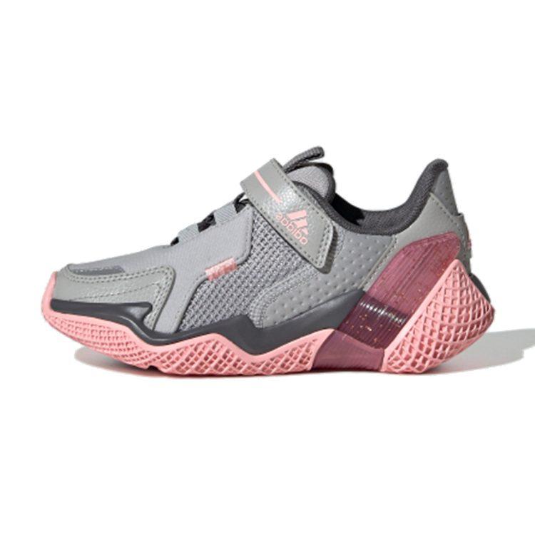 adidas 4Uture Rnr El К Амортизирующая поддержка Низкие Детские Беговые Кроссовки Серый Розовый Детские FV2786