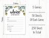 Inkdotpot Floral Theme Bachelorette Party Games Set of 5 (Activities for 50 Guests) Fun Bridal Shower Games Set Bundle