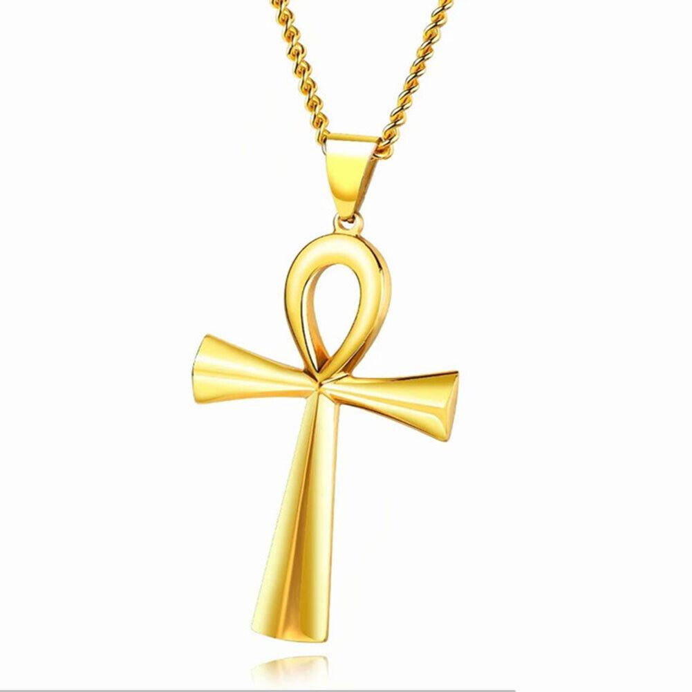 Life Egypt Cross Pendant Ankh Chain of Egyptia# Symbol Stainless Steel Necklac*