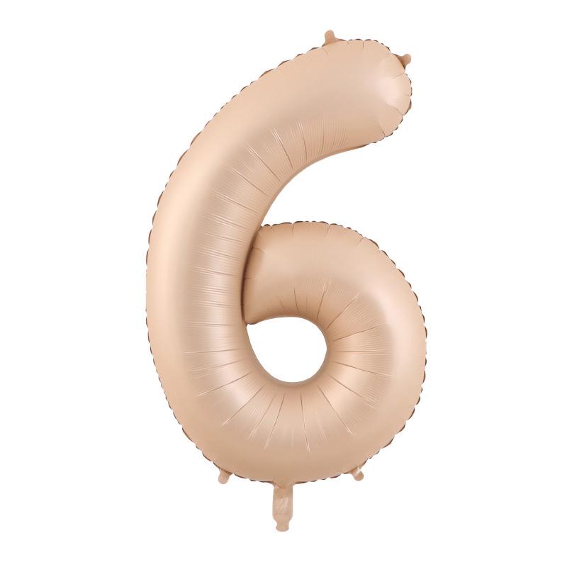 40 Inch Beige Cream Caramel chocolate Color Retro Number Balloon 123456789 for Baby Shower Birthday Party Wedding Decoration