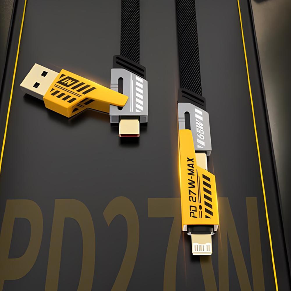 65W 4-в-1 USB-C PD Кабель для быстрой зарядки - Многофункциональный кабель данных для iPhone Samsung Xiaomi - Quick Charge
