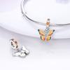 Genuine 925 Sterling Silver Colorful Butterfly Dragonfly Charms Beads Fit Fasion 925 Original Bracelets Fine Diy Jewelry Making