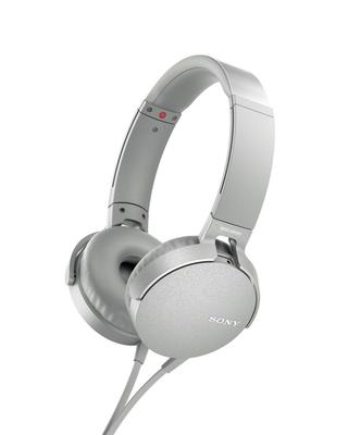 Sony Наушники с глубокими басами, складные, с пультом дистанционного управления и белым микрофоном W MDR-XB550AP, MDR-XB550AP