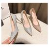 New Style Woman Pumps Silver Champagne High Heels Stiletto Wedding Shoes Sequins Women Heels Fashion Ladies Dress Party Shoes