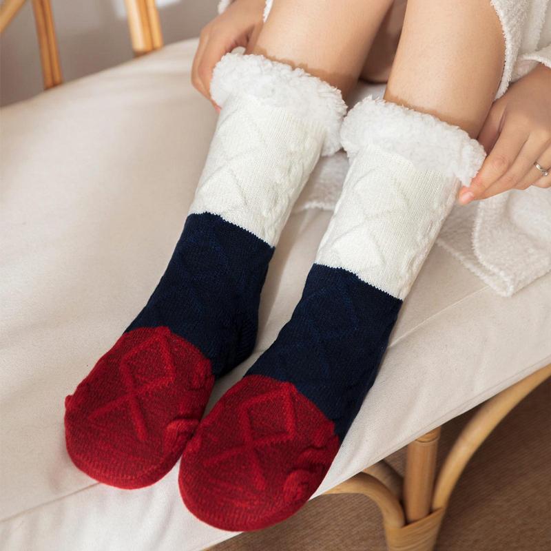 Winter Floor Socks Cozy Warm Gripper Anti-slip Socks Home Fuzzy Sleeping Socks Postpartum Must-Haves Comfortable for Mom Gifts