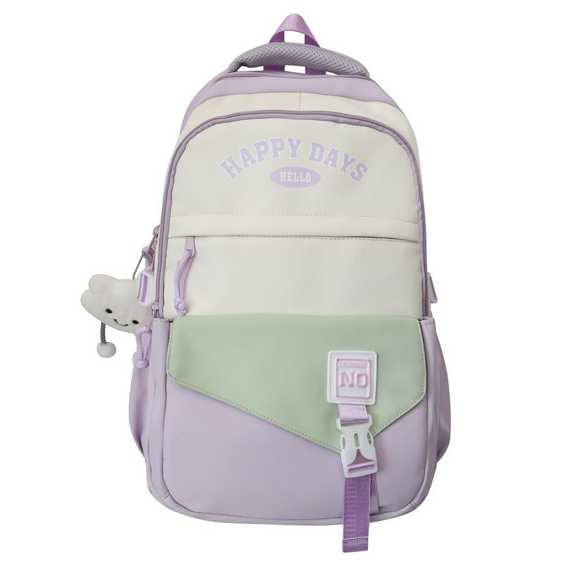 Рюкзак для колледжа Рюкзак для ученика средней школы Школьная сумка Женский Рюкзак с цветовым контрастом Большой вместимости