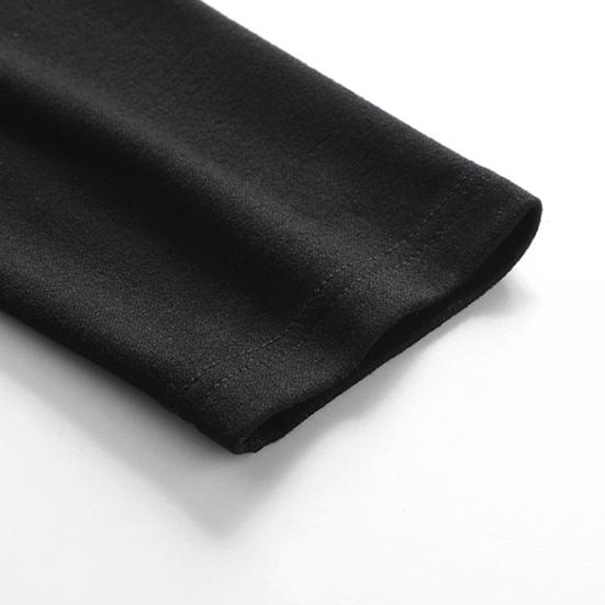 2 Pcs/Set Men Winter Underwear Suit Bottoming Clothes Thick Soft Plush Solid Color Elastic Round Neck Adjustable Waist Long Sleeve Top Pants