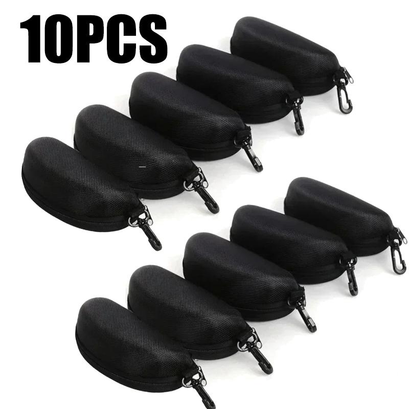 1-11PC Portable Zipper Sunglasses Protector Box Sports Anti Glasses Box Oxford Travel Pack Glasses Case With Hook Storage Boxes
