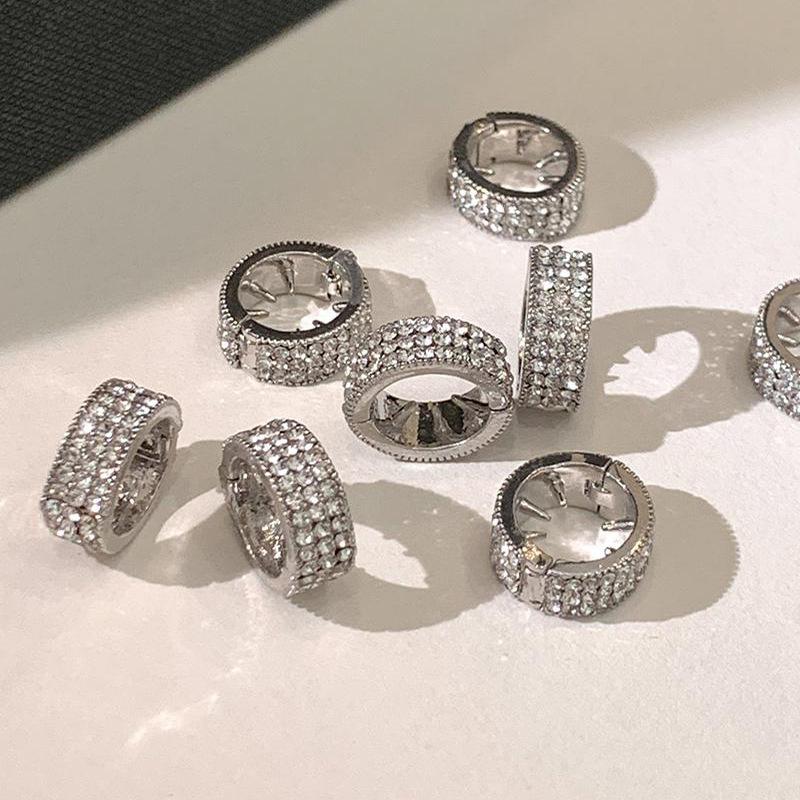 Круглая плетеная пряжка для волос с бриллиантами и серебряным блеском, персонализированная хип-хоп-сладкая крутая грязная плетеная заколка для волос