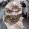 Страшный Реалистичный Эмульсионный Головной Убор на Хэллоуин Острые Зубы Разрезанный Рот Ужасная Маска для Лица для Дома