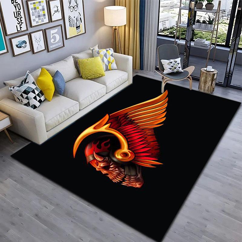 Gang Motorcycle enthusiasts Hells Angels Motorcycle Club carpet is suitable for living room and bedroom doormats office balcony decorative carpet V7