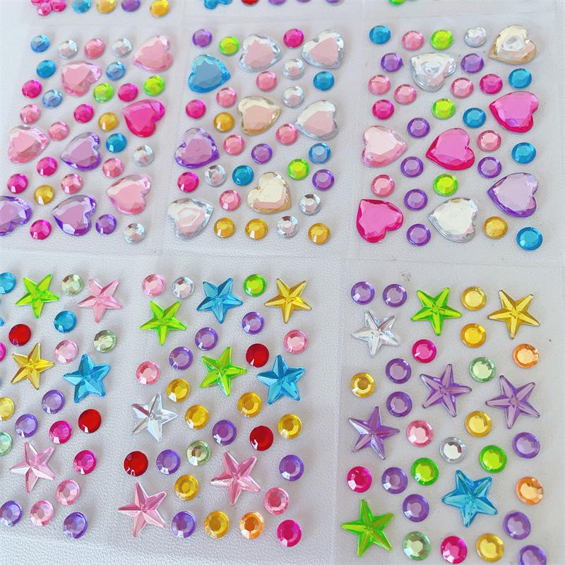 Colorful Diamond 3D Mini Stickers - DIY Acrylic Decorations for Kids & Students