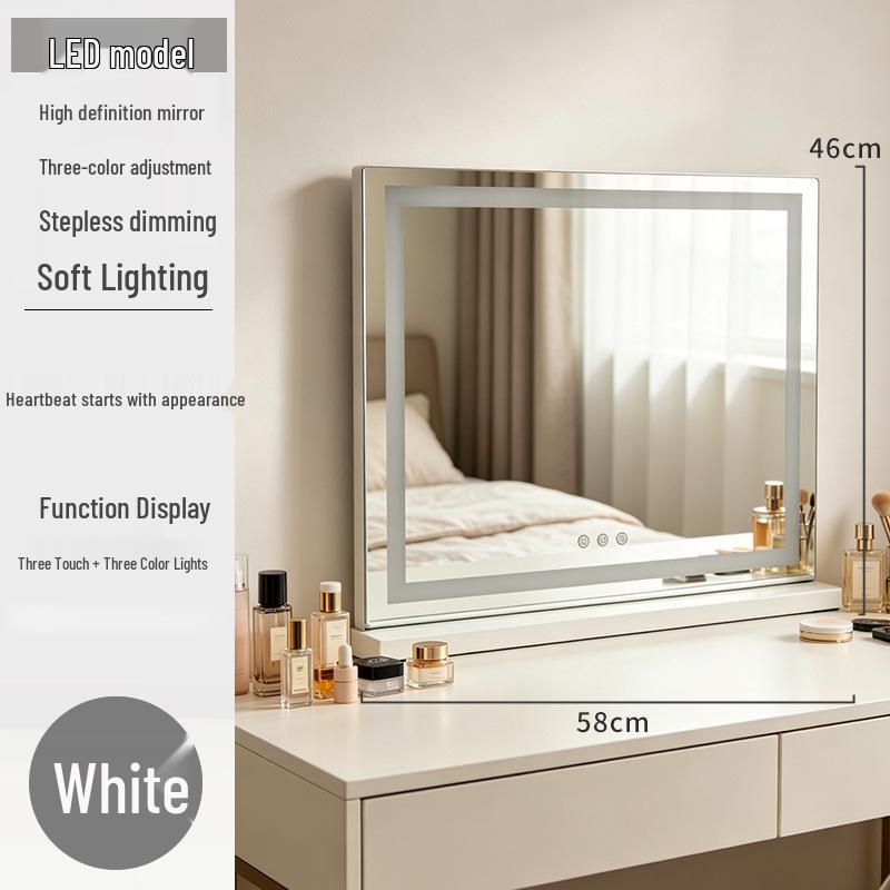 Large Smart HD LED Makeup Mirror with Rechargeable Fill Light