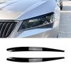 Накладки на фары "Брови" для Skoda Superb B8 2016-2018 Глянцевый черный/Под карбон Комплект кузовного обвеса Тюнинг