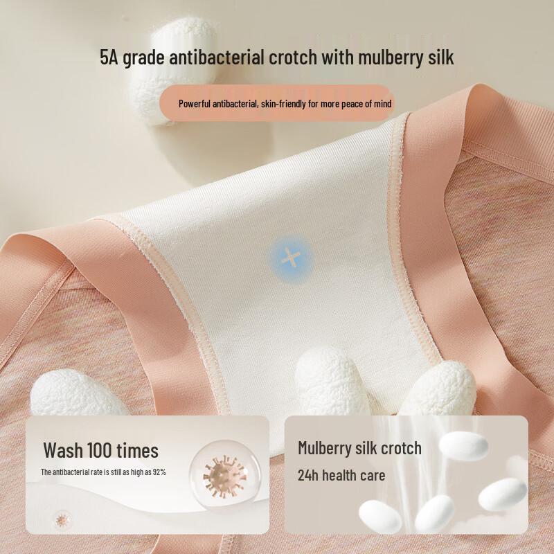 Maoren Women's Seamless Modal & Silk Crotch Briefs