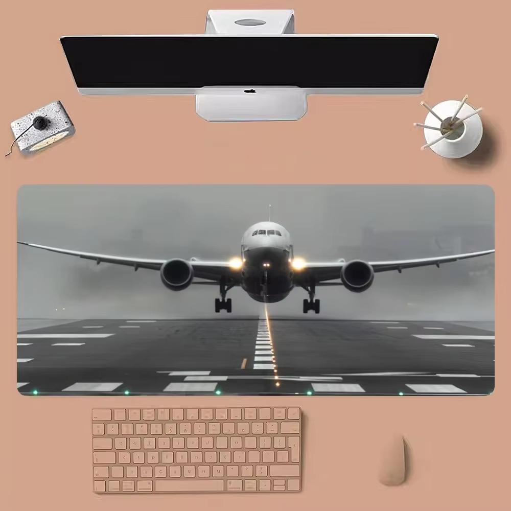 Airplane Sunset Mouse Pad Waterproof Nonslip Desk Mat for Gaming Office