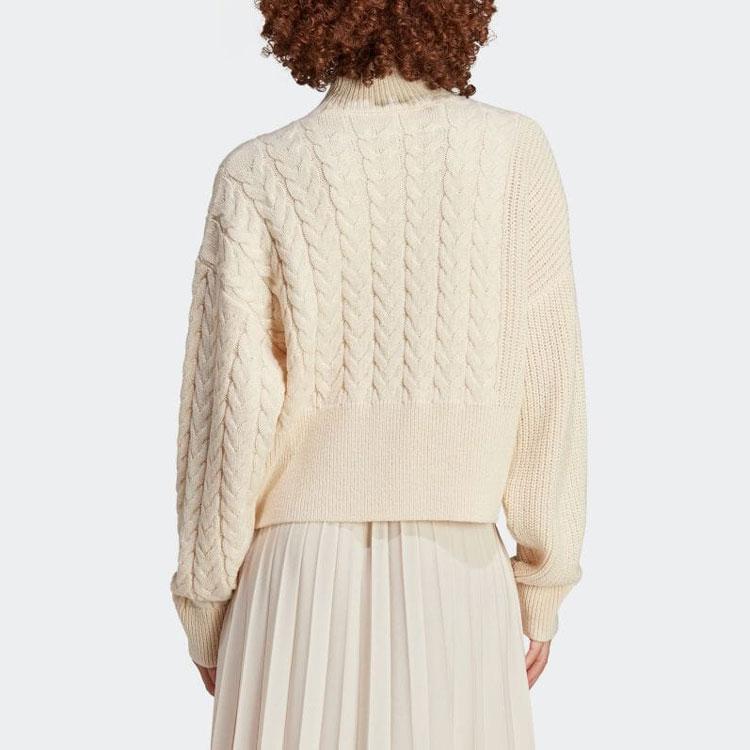 Adidas Оригинальный трилистник с однотонным логотипом, вязаный свитер с воротником и длинными рукавами, женские топы Off-White IC5221