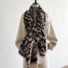 New Leopard Print High-speed Jacquard Machine Imitation Cashmere Scarf Women's Short Fringed High-end Shawl