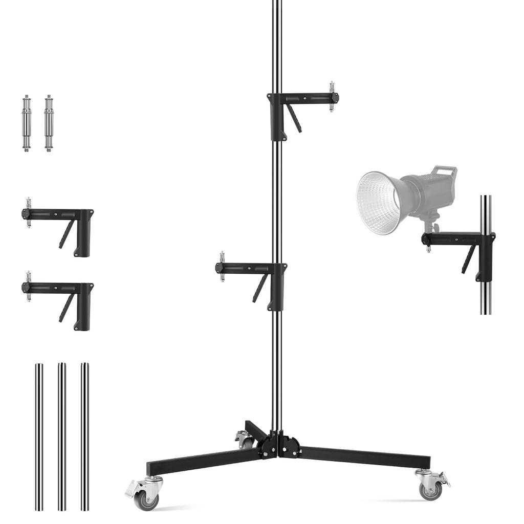SOONPHO Heavy Duty Light Light Load Capacity Light Foldable Stainless Load Capacity Adjustable from To Compatible with Cloud Video Boom Qualified