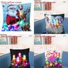 Led Vintage Cotton Linen Pillow Case With Color Changing Lights For Sofa And Couch Decor
