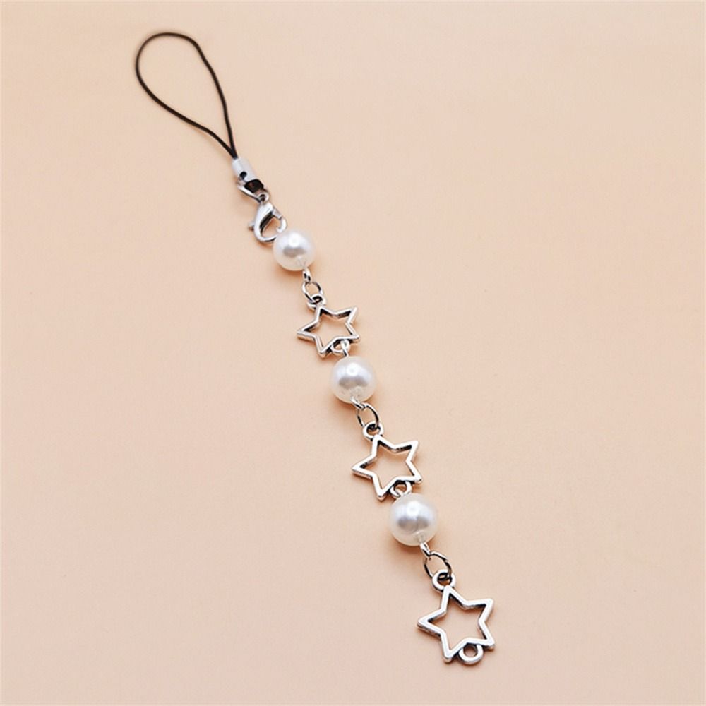 Ремешок для ключей, цепочка из бисера, подвески для телефона в виде звезды, ремешок для мобильного телефона, подвеска для телефона, розовая цепочка для крутой девушки