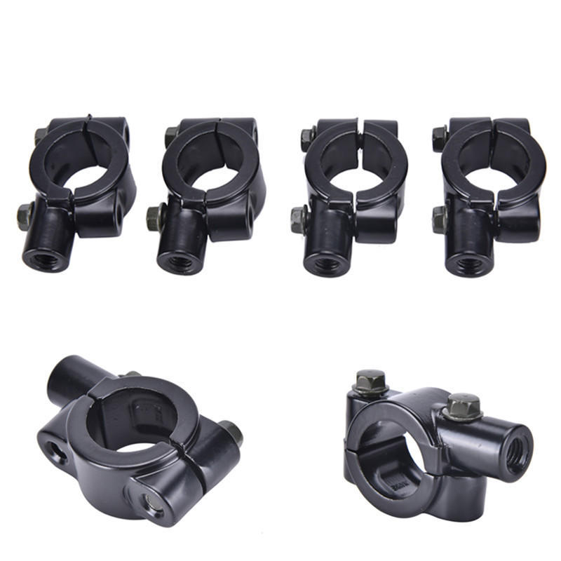 Держатель для крепления зеркала заднего вида на руль мотоцикла, адаптер, зажимное основание 8 мм 10 мм 7/8 дюйма, черный алюминиевый универсальный инструмент для мотоцикла