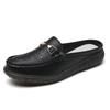Women Soft Mules Loafers Slip On Slippers Casual Elegant Summer Breathable Leather Black Moccasin Shoes