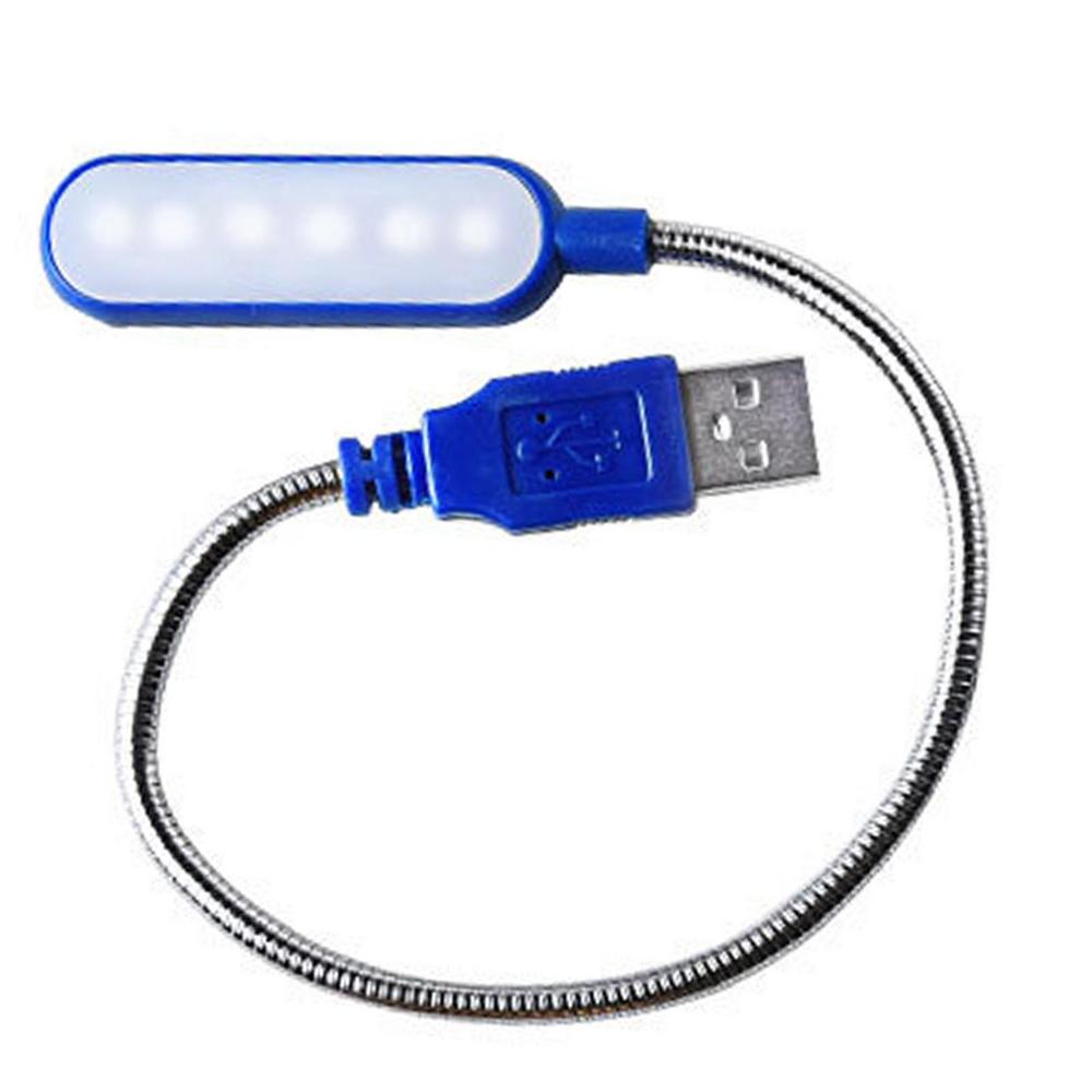 USB Reading Night Lamp Mini 6 LED Book Lamp White Color Table Desk Lamp For Laptop Power Bank Notebook PC Computer