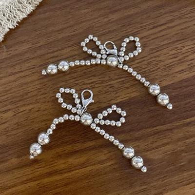 1 пара подвесок для украшения обуви в форме банта из искусственного жемчуга с бусинами и зажимом, самодельные подвески для шнурков для сандалий, аксессуары для обуви, брелок для сумки, автомобильные подвески