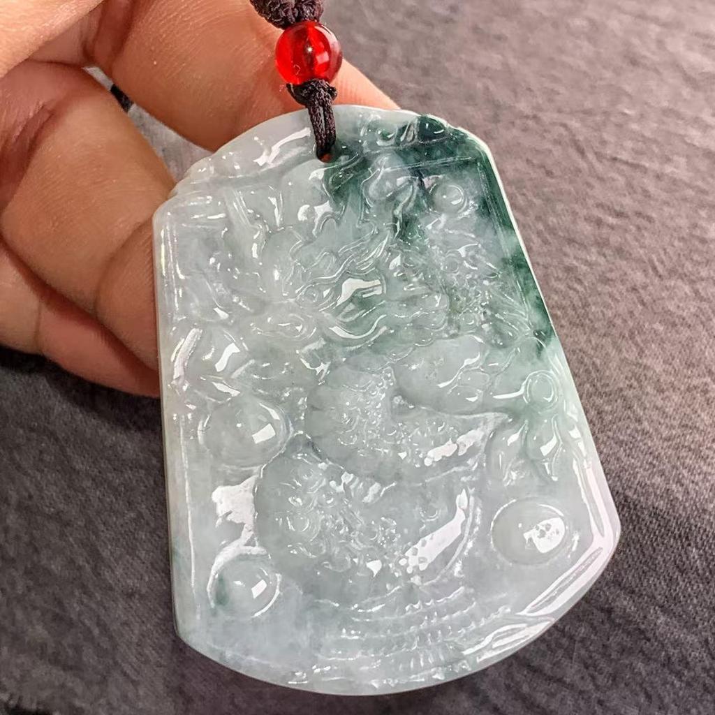 Burma A-Grade Natural Jade Leaf Pi Xiu Pendant