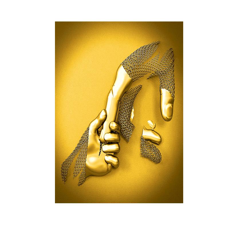 3D золотой эффект, обнимающая пара, металлическая настенная живопись, холст, принт, поцелуи, художественные постеры и принты для гостиной, домашний декор