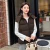Cotton vest women's autumn and winter removable hat vest short Korean version thermal vest small thickened coat