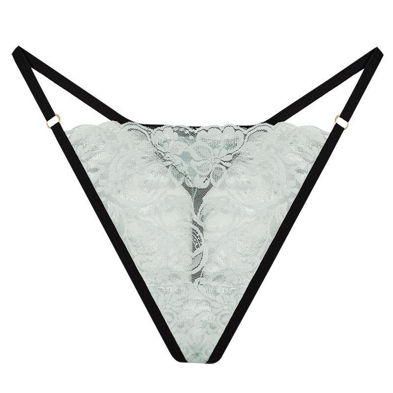 Women's Lace Thong: Low Waist, Hip Lift, High Cut, Metal Detail, Thin Strap, Sexy T-Pants