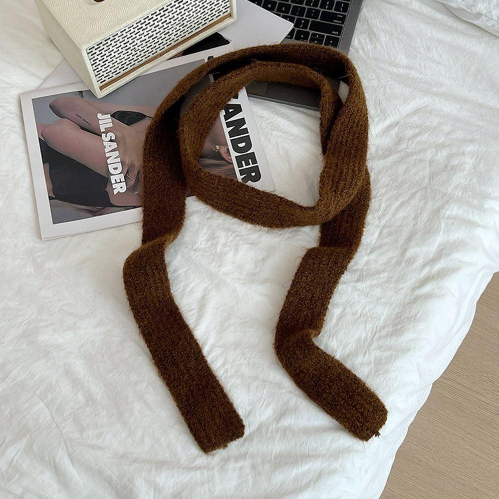 Imitation Wool Women's Long Scarf Narrow Design Decorative Neckerchief Imitation Cashmere Scarf Knitted Skinny Scarf Streetwear