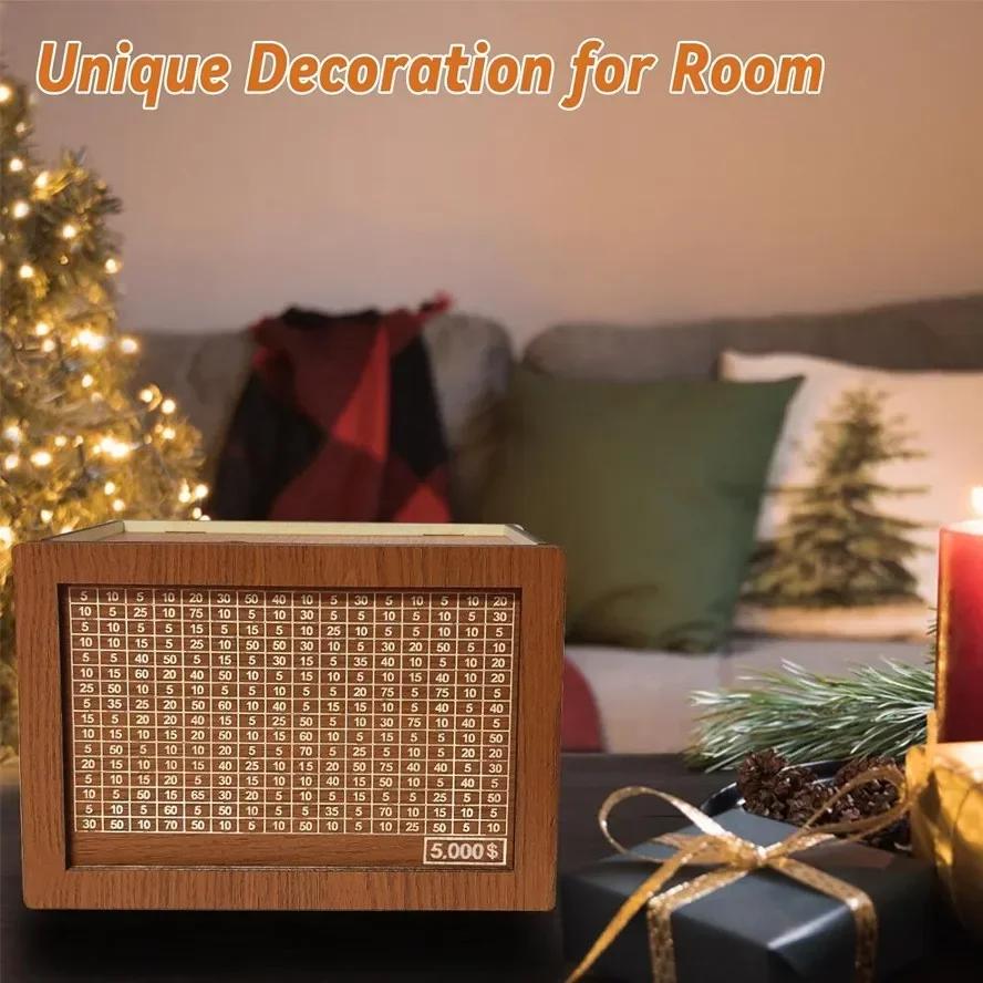 Деревянные копилки, коробки для долларовых денег, многоразовые сборные коробки для денег, предметы интерьера, с целями и цифрами по сбережениям