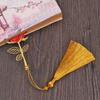 Принадлежности Новый Подвеска Полая Кисточка Китайский Стиль Закладка для Страниц Латунная Закладка Расписной Зажим для Книг