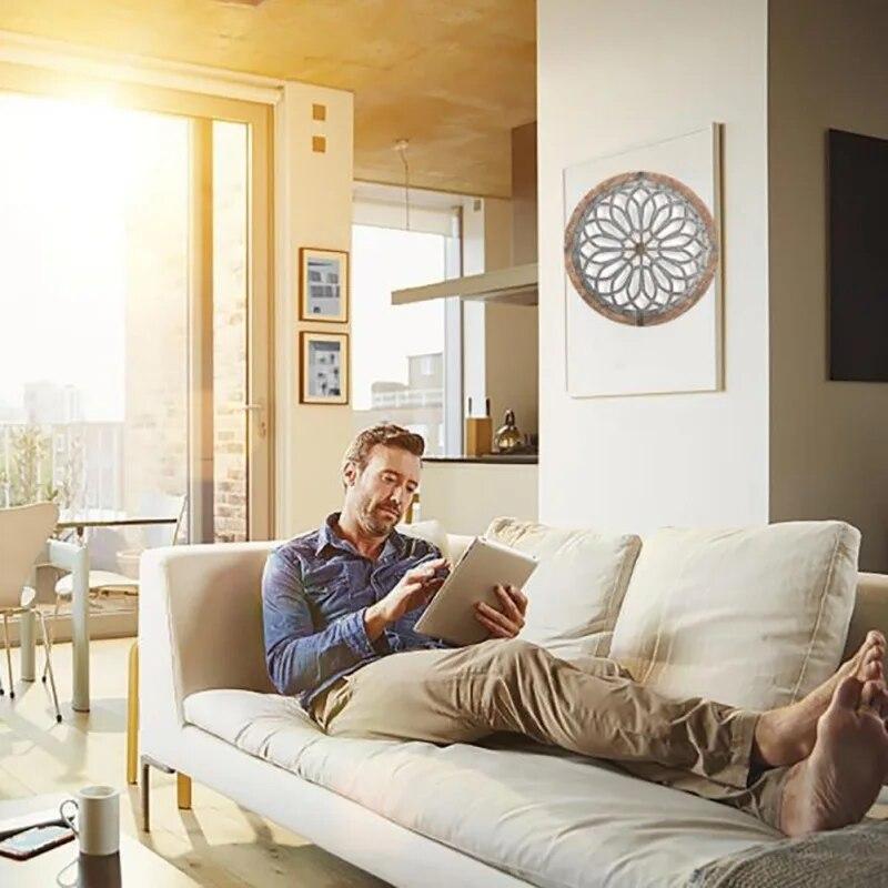 Simple Vintage Round Wooden Pendant Diamond Wall Hanging Pattern Wall Decoration Home Room Acrylic Soft Decoration Home Decor