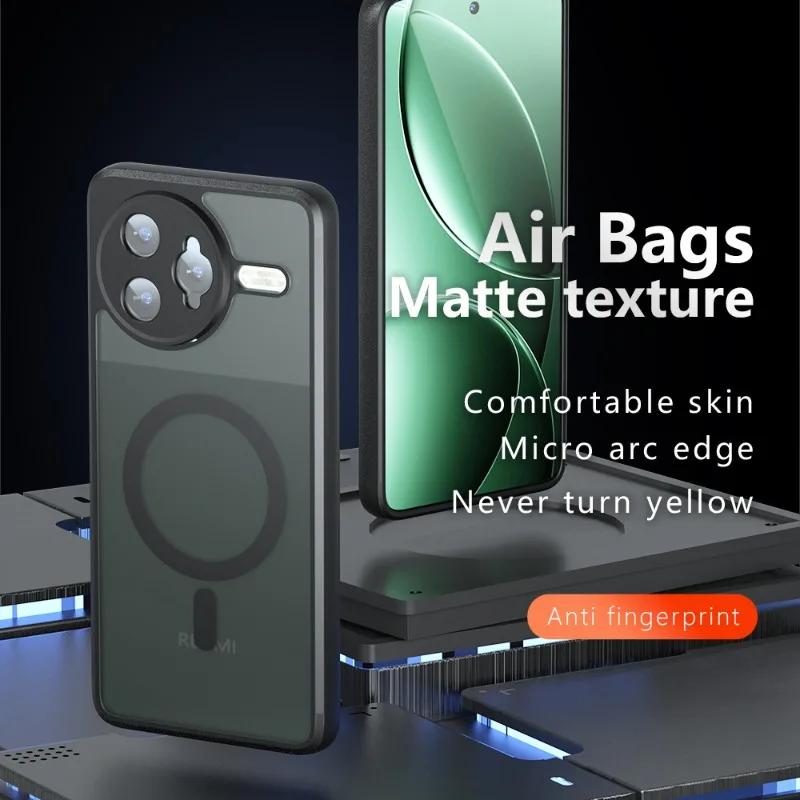 Для Magsafe Case для Redmi K80 Pro противоударный акриловый матовый жесткий бампер магнитный чехол для Redmi 13 14C K70 Ultra A4 Poco C75 беспроводной зарядный чехол