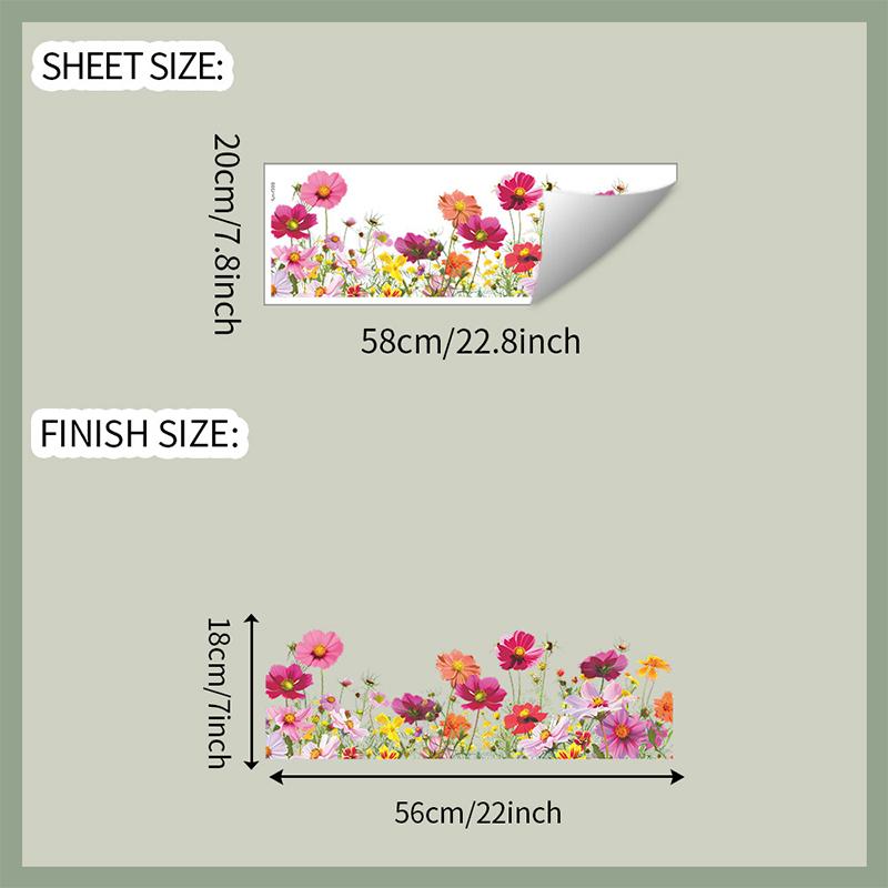 Красивые Разноцветные Цветы Наклейки на Стену Декор для Стекла Окна Фреска Комната Окно Украшение для Дома Самоклеящиеся Наклейки
