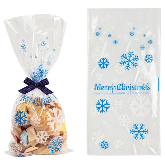50 шт. Рождественские пакеты для выпечки, прозрачные, с мультяшной печатью, для упаковки печенья, с рождественским принтом, пакеты для хлеба для пекарни