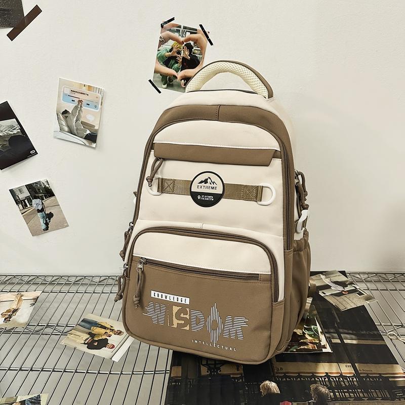 Рюкзак для школьников средней школы с цветными блоками и большой вместимостью для девочек и мальчиков