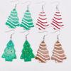 Snowflake Polka Dot Cookie Print Christmas Tree Acrylic Earrings
