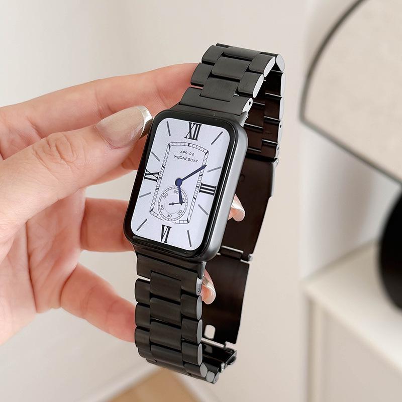 Магнитный металлический ремешок для Xiaomi Band 9 Pro, 8 Pro и Redmi Watch 5 - Тонкий трехзвенный дизайн.
