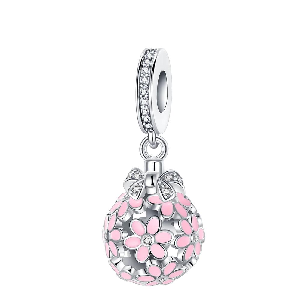 Copper Flower Birthday Gift Pendant Charms Beads Fit Original Bracelets Fine Diy Jewelry For Women Gift