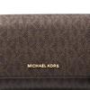 Michael Kors Кошелек из холста с покрытием из искусственной кожи с напечатанным логотипом, средний, унисекс, для пары, коричневый